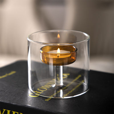 Create a Romantic Atmosphere in Your Home with this Cylinder Shape Glass Candle Table