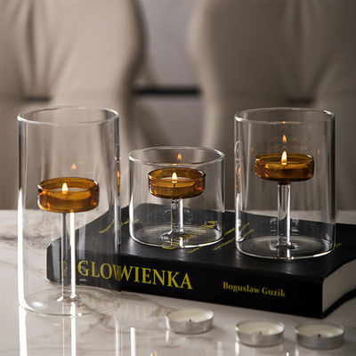 Create a Romantic Atmosphere in Your Home with this Cylinder Shape Glass Candle Table