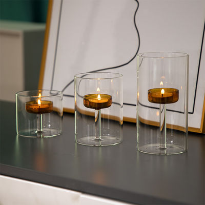 Create a Romantic Atmosphere in Your Home with this Cylinder Shape Glass Candle Table