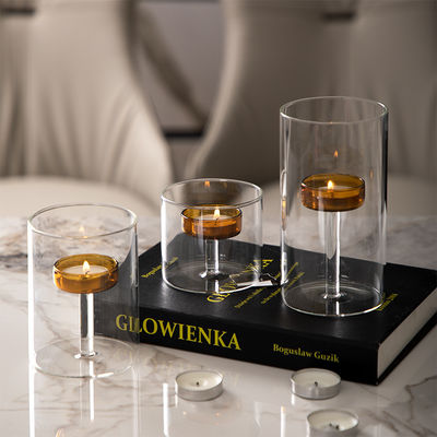 Create a Romantic Atmosphere in Your Home with this Cylinder Shape Glass Candle Table