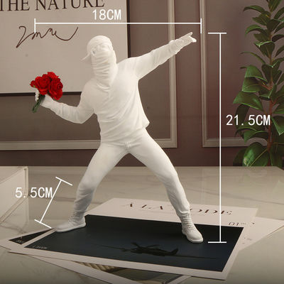 Resin Art Deco Style Vertical Pattern Flower Throwing Boys Cross Mirror for Home Decor