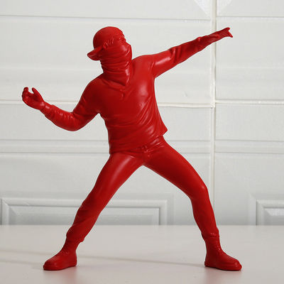 Home Decoration Unique Flower Throwing Boy Resin Statue Single-piece Package Ornament