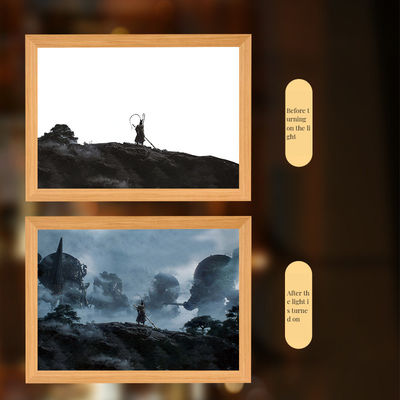 Customized Printing Wooden Frame Monkey King Night Light for Home Office Picture Frames