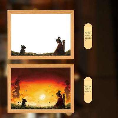 Custom Size Black Myth Monkey King Night Light Journey to the West Wooden Frame Lamp for Bedroom and Desktop Wood Frames Product