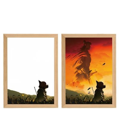 Custom Size Black Myth Monkey King Night Light Journey to the West Wooden Frame Lamp for Bedroom and Desktop Wood Frames Product