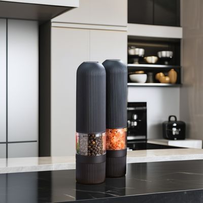 Electric Pepper Grinder Set Sustainable Ceramic Mills for Home and Solid Seasonings