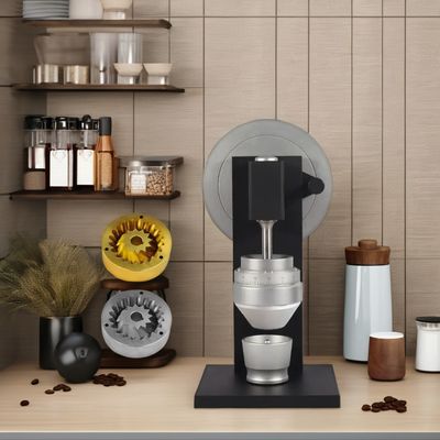 White Aluminum Steel Burr Manual Coffee Grinder for Home kfj127