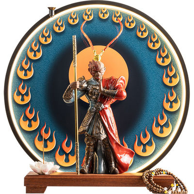 Stylish Black Myth Wukong Ceramic Incense Burner with Customized Color and LED Light