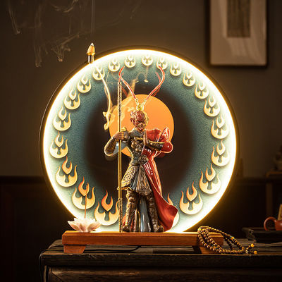 Stylish Black Myth Wukong Ceramic Incense Burner with Customized Color and LED Light