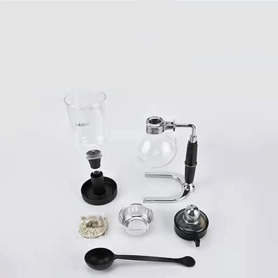 Stainless Steel Metal User-Friendly 3-Cup Espresso Coffee Maker with Easy Siphon System