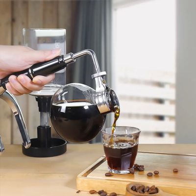 Round Ceramic Style French Press Coffee Maker with 3 Cup Capacity and 4 Filters 600ml