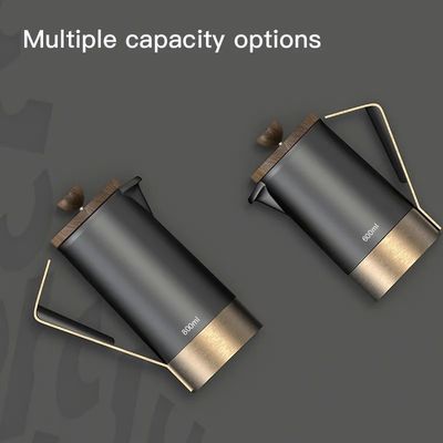 Ceramic Body French Press with Walnut Stainless Steel Base Silicone Handle Coffee Tea Set