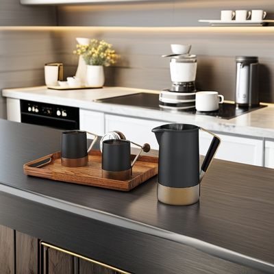 Customized Logo French Presses Luxury Harmony Stainless Steel Ceramic Coffee Tea Maker