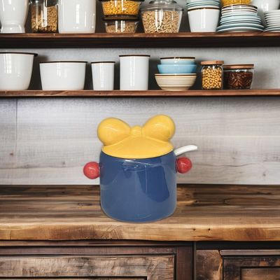 Kitchen Storage Nordic Style Ceramic Jar with Bamboo Wood Lid for Pantry Organization