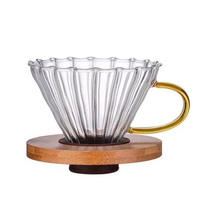 Production coffee pot High Borosilicate Glass Coffee Dripper Filter with Handle and Lid
