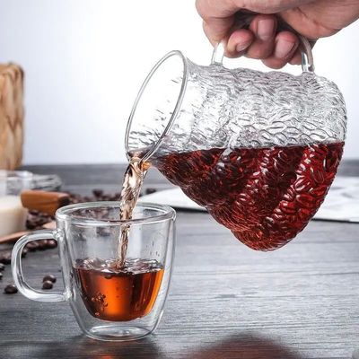 600ml Coffee Maker Transparent Borosilicate Glass Coffee Bean Shape Pour Over with Lid
