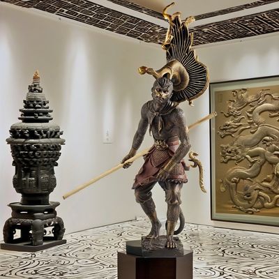 Custom 3D Alloy Copper Wukong Statue A Contemporary Design Style for Hotel Decoration