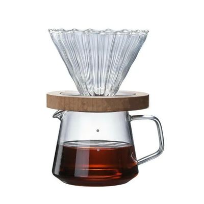 Portable Reusable Smart Glass Filter Pour over Coffee Tea Dripper for Travel and Camp