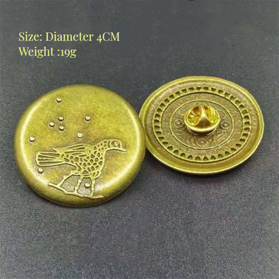 Classical Gold Hoop Ring Badge Set Black Myth Monkey King Game Collectible for Anniversary
