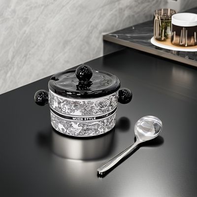 Rotundity Ceramic Bowl Set with Lid Porcelain Europe Design Microwaveable Food Container Customized Logo