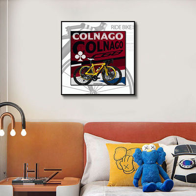 Home Office Hotel Decoration Modern Retro Bicycle Hanging Wall Art with Crystal Mural
