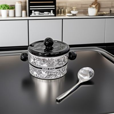 Rotundity Ceramic Bowl Set with Lid Porcelain Europe Design Microwaveable Food Container Customized Logo