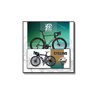 Electric Format Children's Room and Bedroom Decoration Modern Retro Alloy Bicycle Hanging Painting with Crystal Mural