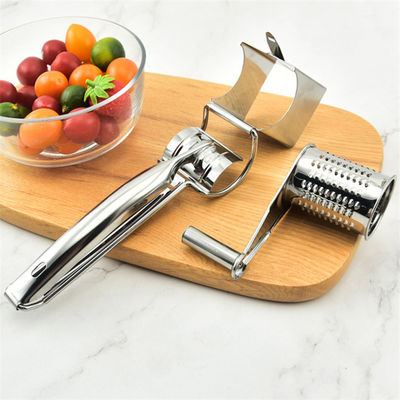 Versatile Silver Rotary Cheese Grater for Nuts and Vegetables Multiple Drum Options