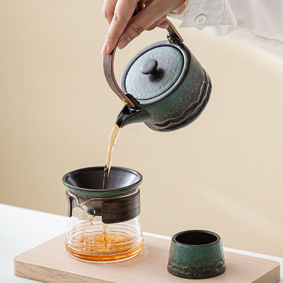 200ml Capacity Ceramic Kung Fu Teapot Set for Tea Enthusiasts Lifting Beam Included