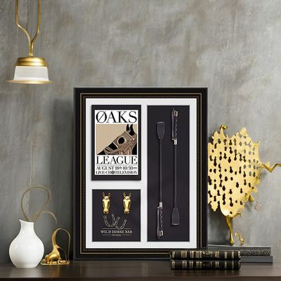 Custom Size Three-Dimensional Equestrian Wall Art for Living Room Entrance Retro Design