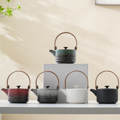 Elegant Handcrafted Ceramic Kung Fu Tea Set with Lifting Beam Pot and Tea Kettle Bone