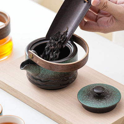 Elegant Handcrafted Ceramic Kung Fu Tea Set with Lifting Beam Pot and Tea Kettle Bone