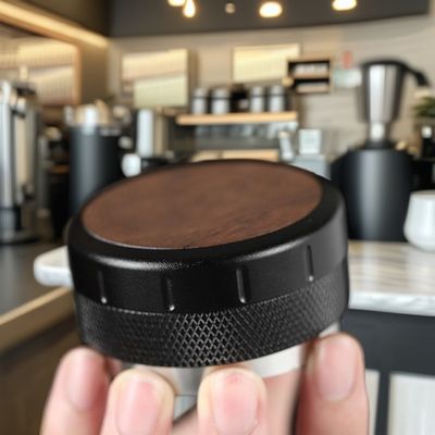 Espresso Tamper with Walnut Wood Handle and Stainless Steel Base 51mm/53mm PS Plastic