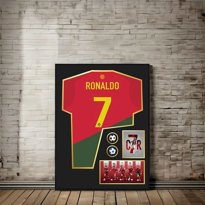 Modern Bedroom Decor 3D Wall Painting with Crystal Football Jersey Photo Frame and Easy Hanging Design