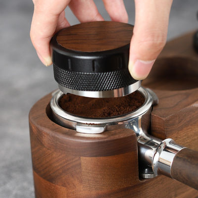 Portable 2024 Espresso Coffee Tamper with Walnut Wood Handle and Calibrated Pressure