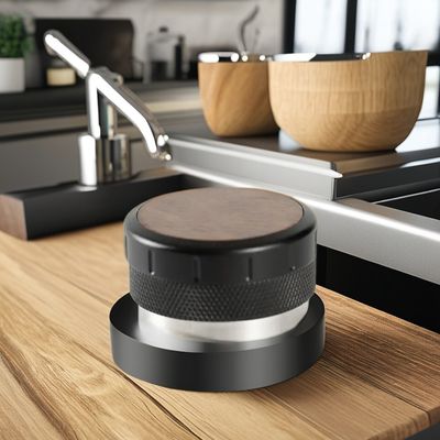 Home Coffee Adjustable Height Espresso Tampers with Walnut Wood and Stainless Steel Base