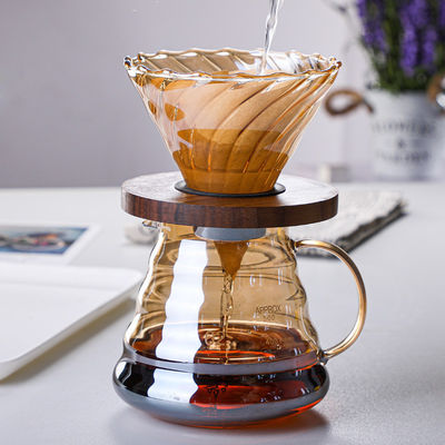 500ml-1000ml Capacity Walnut Wood Pour over Set for Perfectly Brewed Coffee and Tea
