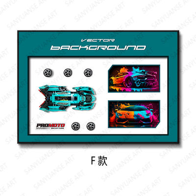 Customized Color Wall Hanging Art Building Blocks 4S Car Dealership 3D Wall Murals