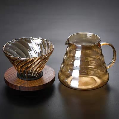 600ML Nordic Portable Pour-Over Coffee Server Drip Set with Heat-Resistant Glass Pot