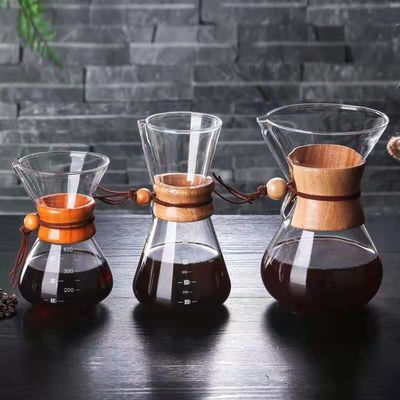 Restaurants' Essential 800ML Insulated Glass Coffee Maker Dripper Set with Bamboo Sleeve