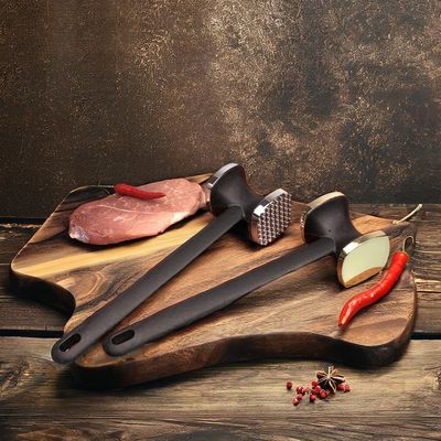 Customized Logo Accepted Meat Tenderizer Dual-Sided Hammer for Steaks and Defrosting