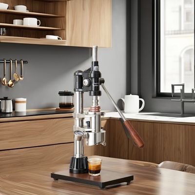 Home Coffee Maker with Black Laser Logo Espresso Barista Tools and Pressure Gauge