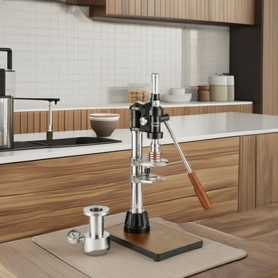 Home Coffee Maker with Black Laser Logo Espresso Barista Tools and Pressure Gauge