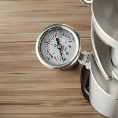 Home Coffee Maker with Black Laser Logo Espresso Barista Tools and Pressure Gauge