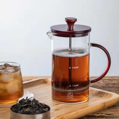 400ml Capacity Round Glass French Press Coffee Maker for Portable Kitchen Accessories