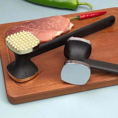 Double-Sided Meat Tenderizer Durable Zinc Alloy Hammer for Tenderizing Steaks and Chops
