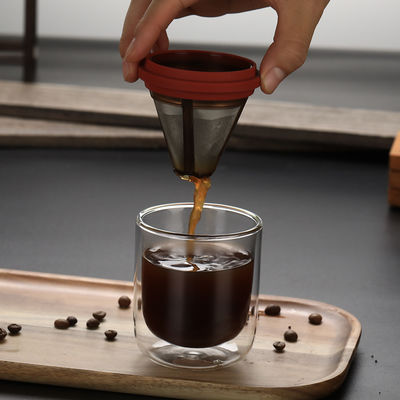 Unisex Portable Transparent Glass Coffee Pot and Tea Set Folding Feature for 1 Person