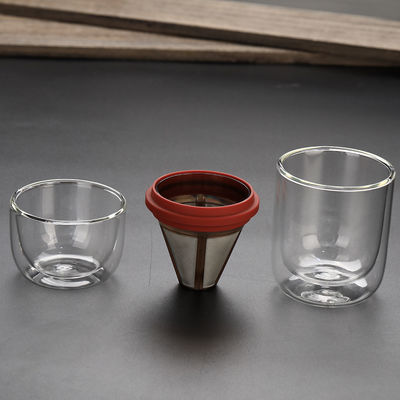 Unisex Portable Transparent Glass Coffee Pot and Tea Set Folding Feature for 1 Person