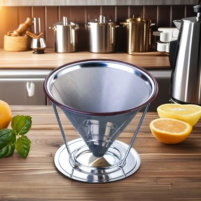 V6 Pour over Stainless Steel Coffee Maker Tools with Transparent Glass Filter Dripper
