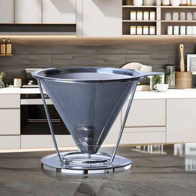 V6 Pour over Stainless Steel Coffee Maker Tools with Transparent Glass Filter Dripper